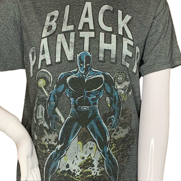 Marvel Black Panther Graphic Tee Gray Short Sleeve Size S - Picture 2 of 6